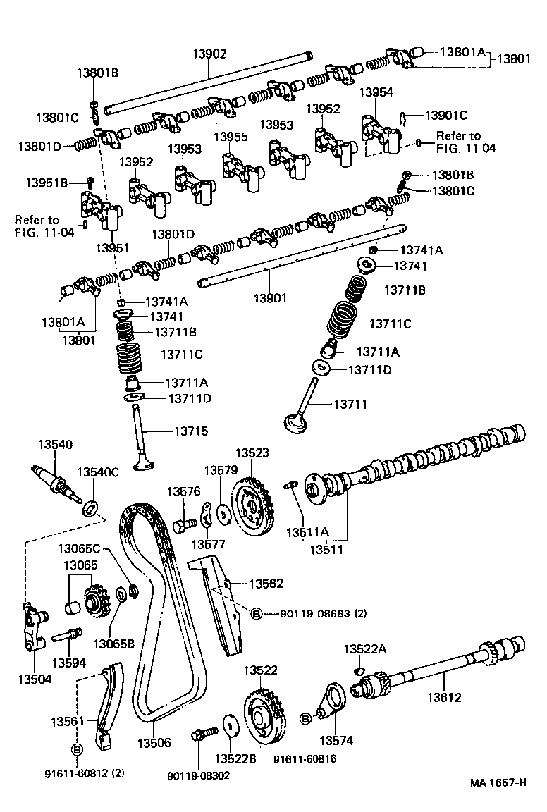 13505-54020 IDLER SUB-ASSY, TIMING BELT, NO.1 product image