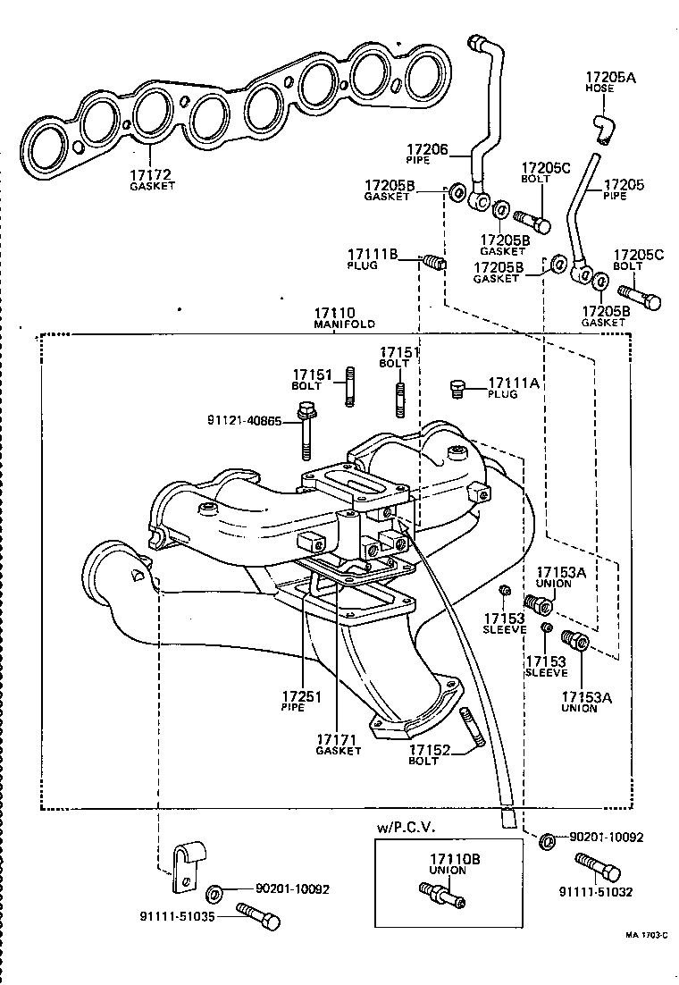 17172-31020 GASKET, MANIFOLD TO CYLINDER HEAD product image