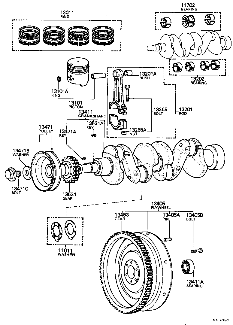11013-46020 WASHER SET, CRANKSHAFT THRUST product image