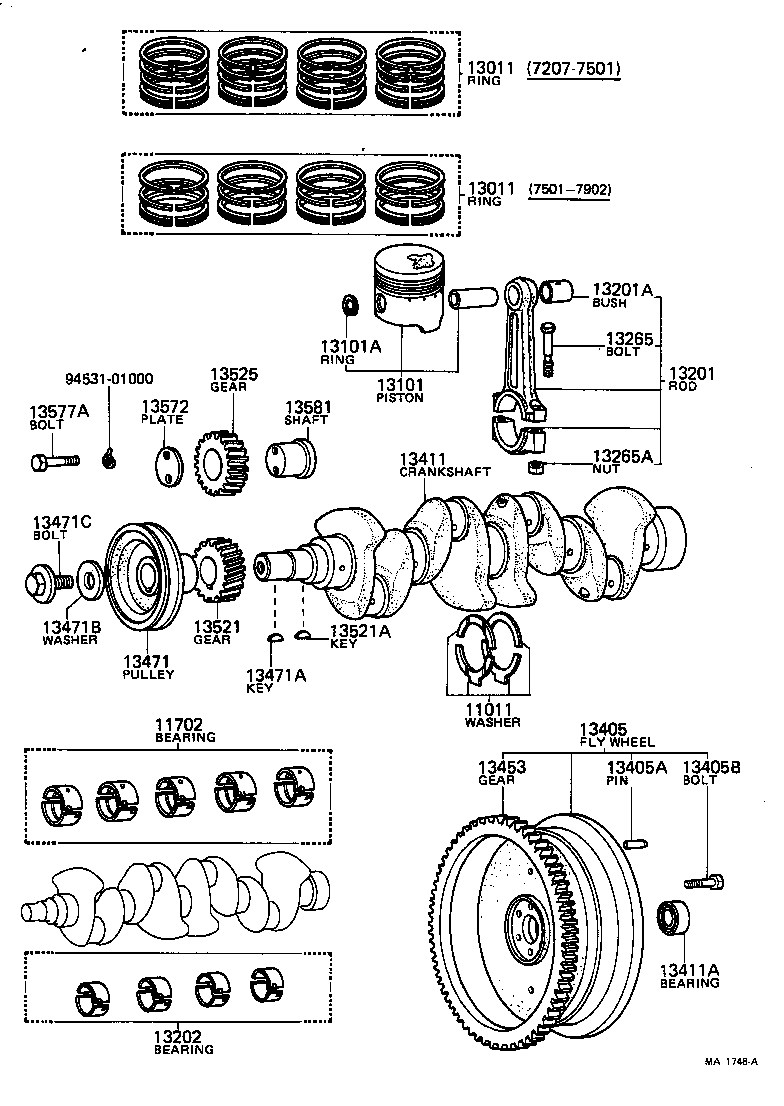 11013-46020 WASHER SET, CRANKSHAFT THRUST product image