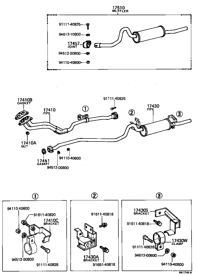 17410-11081 PIPE ASSY, EXHAUST, TAIL product image