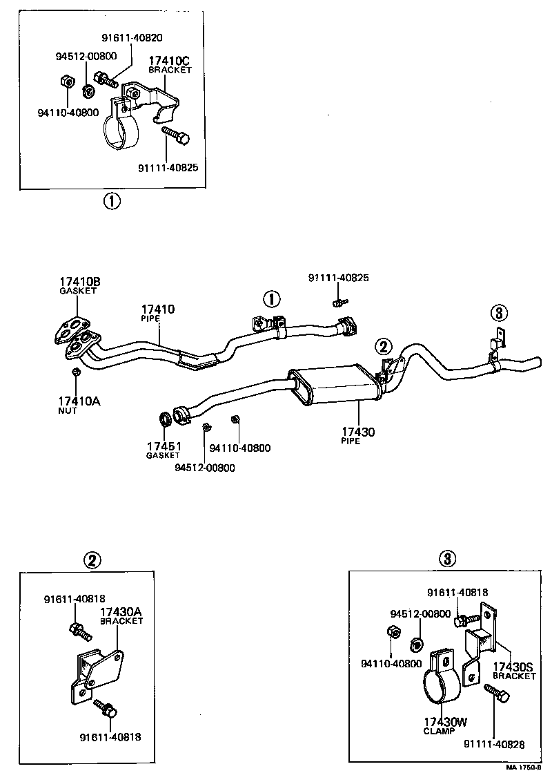 17410-11081 PIPE ASSY, EXHAUST, TAIL product image