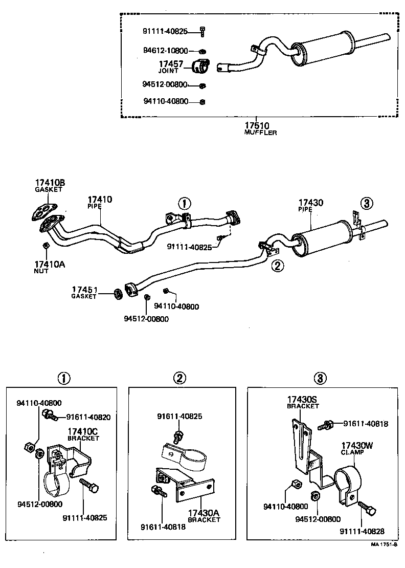 17410-11081 PIPE ASSY, EXHAUST, TAIL product image