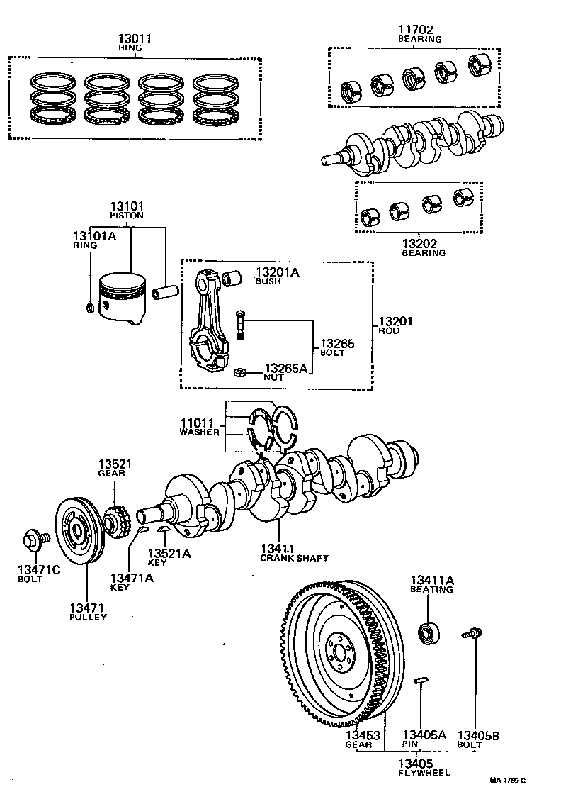 13405-39047 FLYWHEEL SUB-ASSY product image