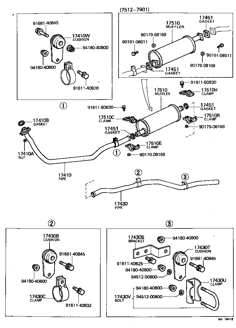 17430-61060 PIPE ASSY, EXHAUST, TAIL product image