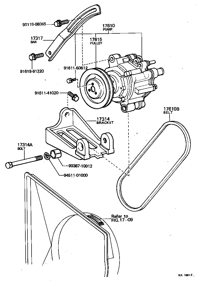 17317-45011 BAR, AIR PUMP ADJUSTING, NO.1 product image