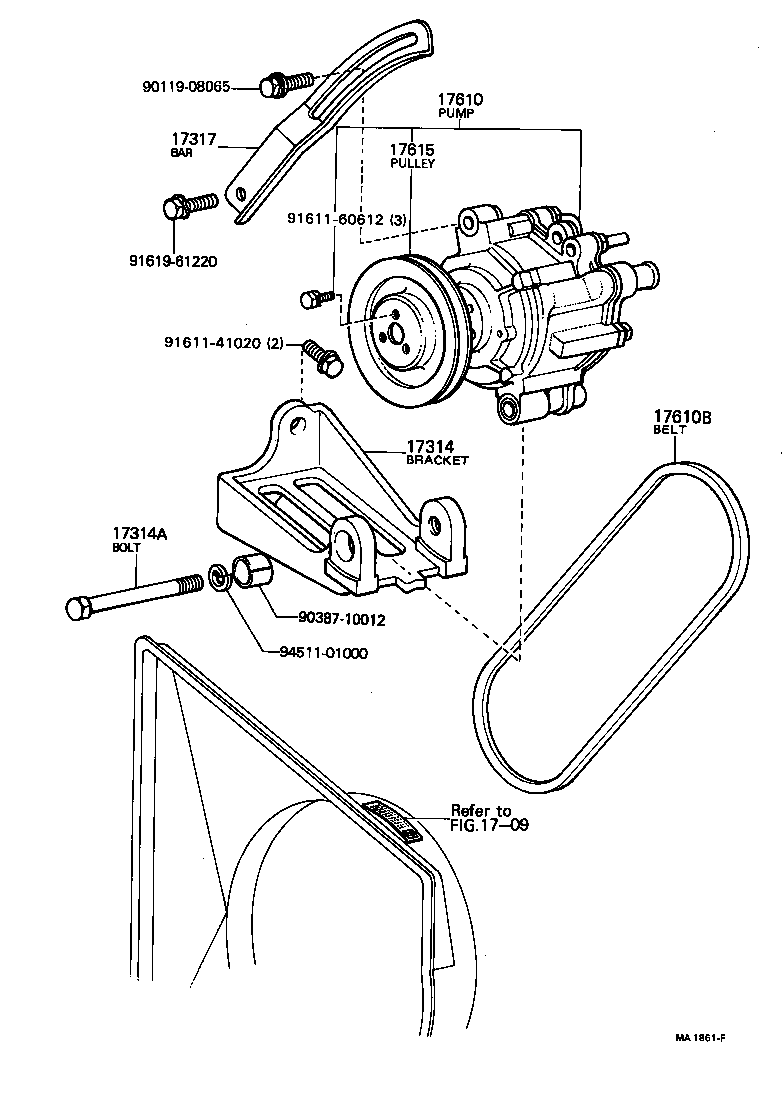 17317-34020 BAR, AIR PUMP ADJUSTING, NO.1 product image