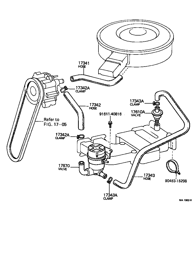 17313-31020 BRACKET, AIR BY-PASS VALVE product image