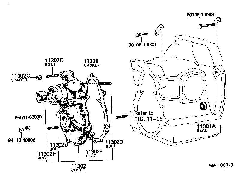 90116-08062 BOLT, STUD(FOR TIMING GEAR COVER) product image