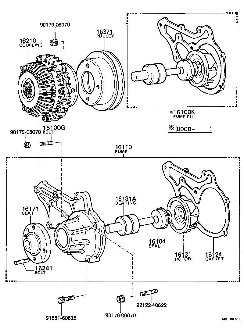 16100-59085 PUMP ASSY, ENGINE WATER product image