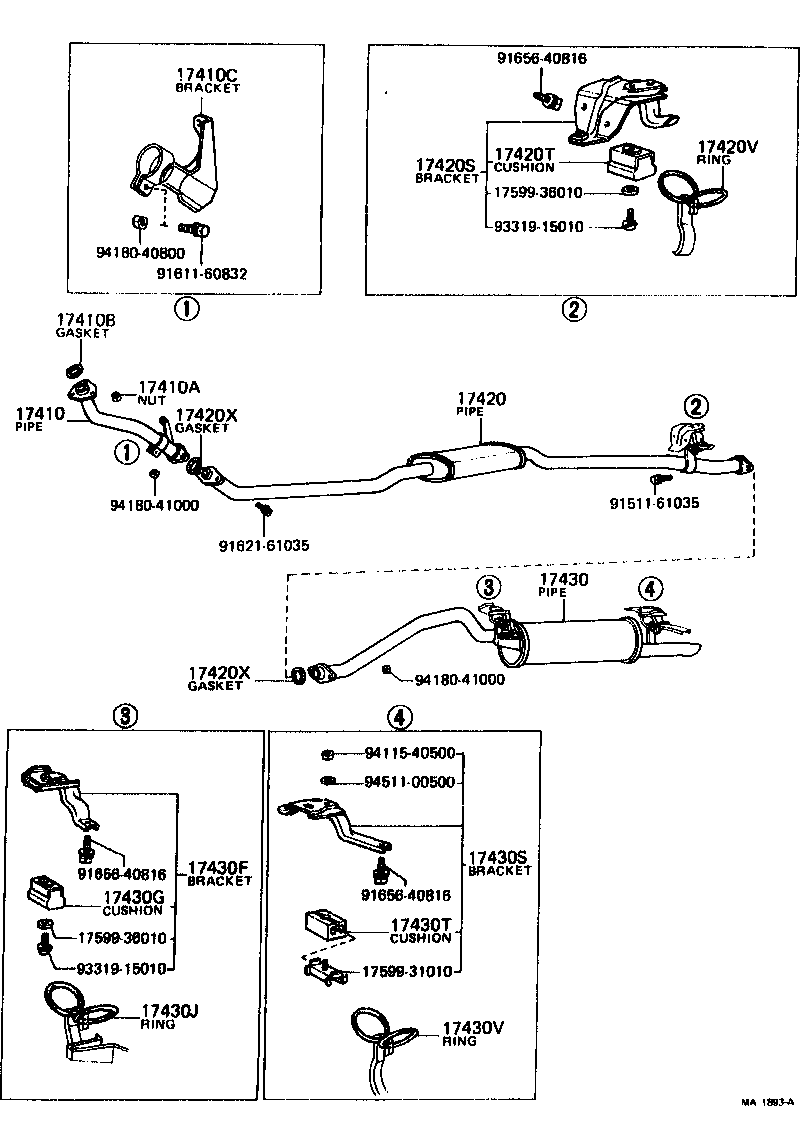 17430-38080 PIPE ASSY, EXHAUST, TAIL product image