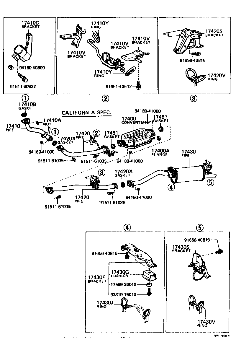 17430-38080 PIPE ASSY, EXHAUST, TAIL product image