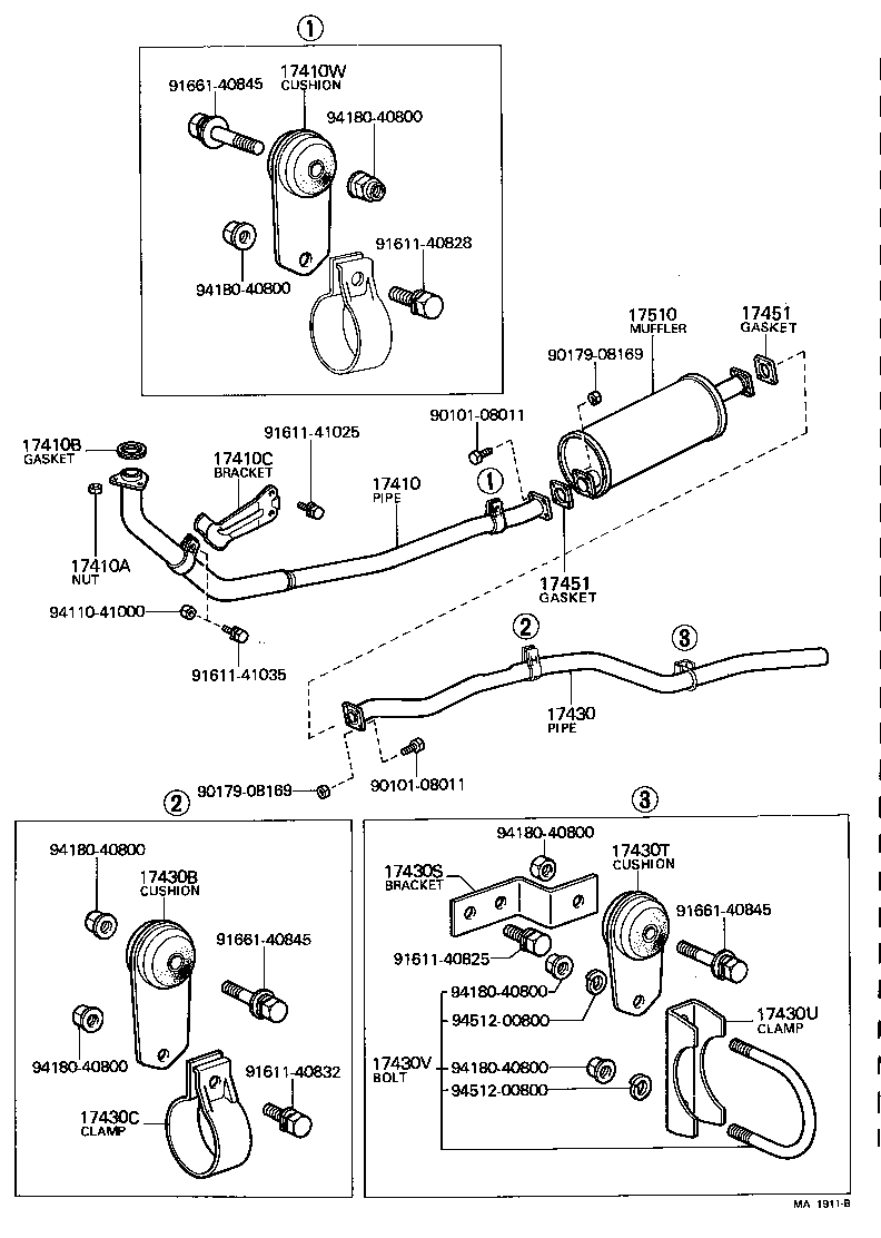 17430-61060 PIPE ASSY, EXHAUST, TAIL product image