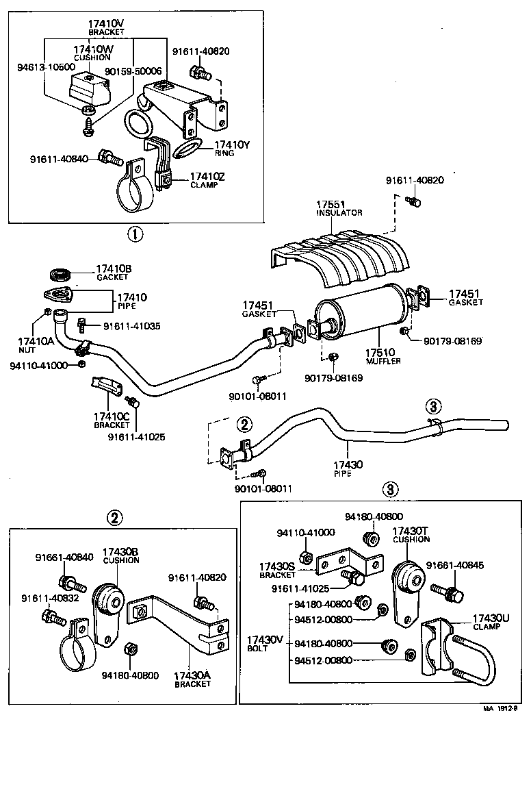 17430-61060 PIPE ASSY, EXHAUST, TAIL product image