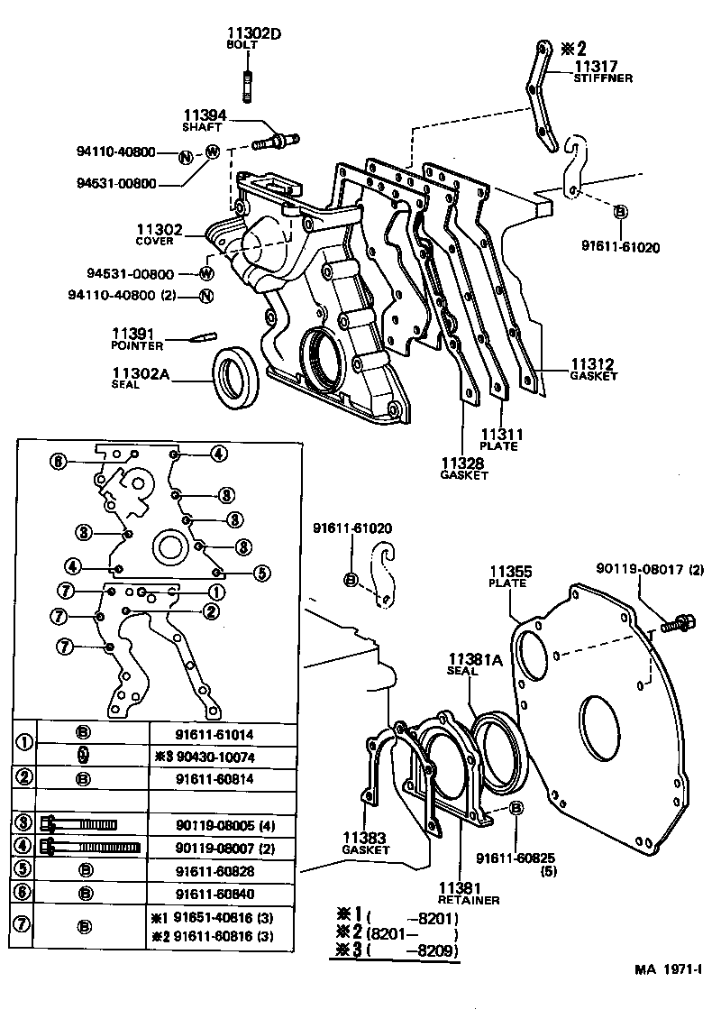 90116-08208 BOLT, STUD(FOR ENGINE REAR OIL SEAL RETAINER) product image