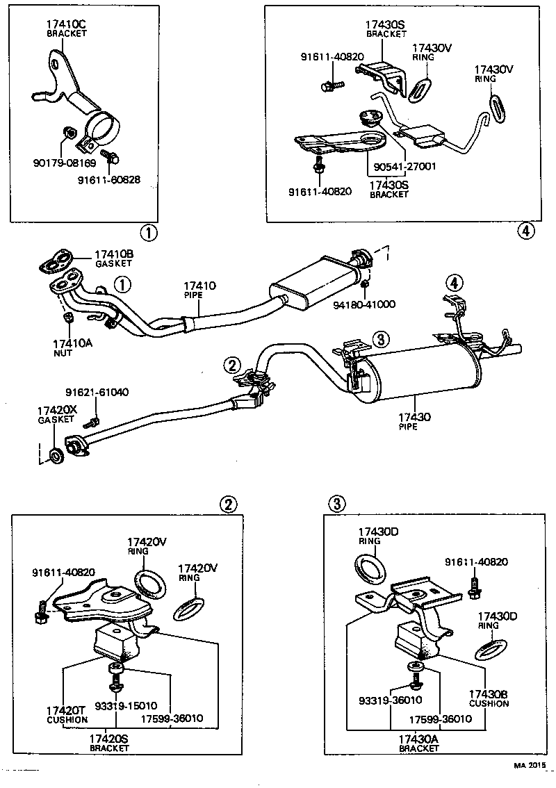 17430-26230 PIPE ASSY, EXHAUST, TAIL product image