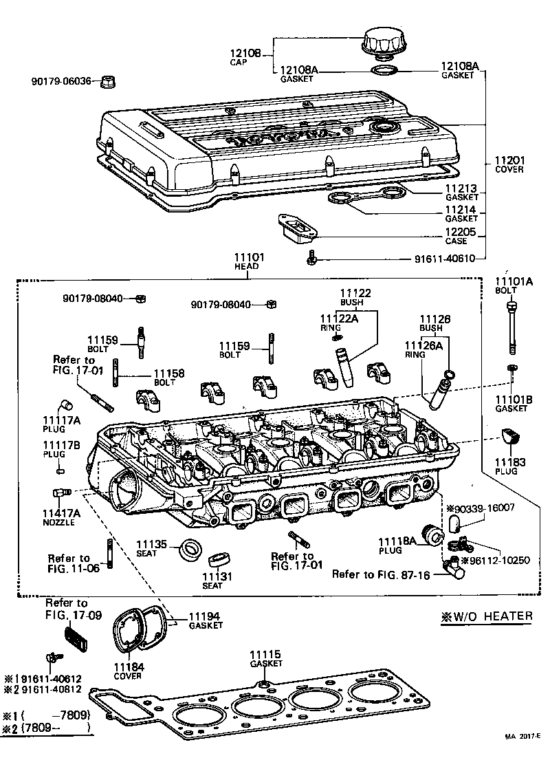 90116-08207 BOLT, STUD(FOR HEAD TO CYLINDER HEAD COVER) product image