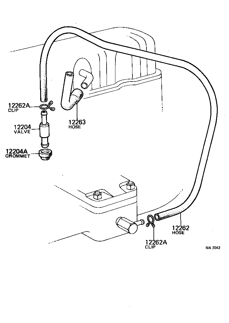 12201-31040 TUBE SUB-ASSY, VENTILATION product image