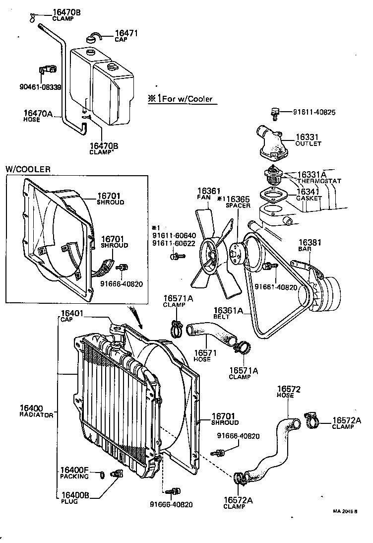 16381-33010 BAR, FAN BELT ADJUSTING product image