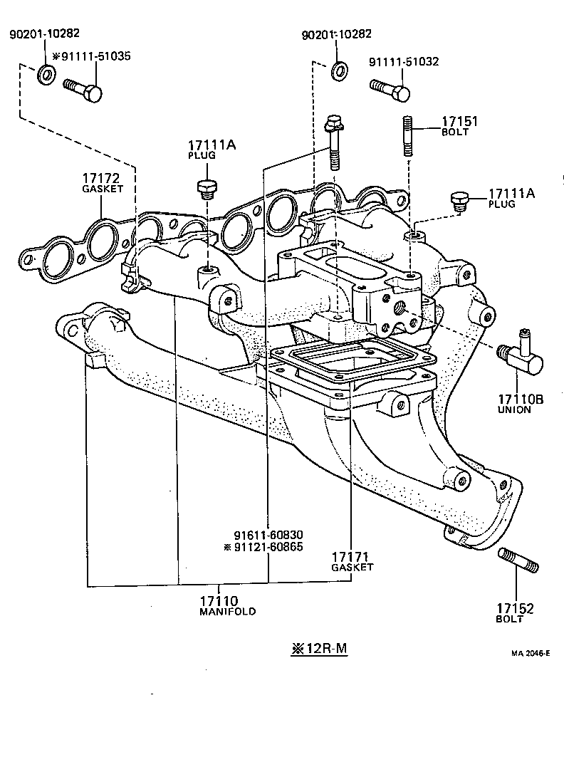 17172-31020 GASKET, MANIFOLD TO CYLINDER HEAD product image