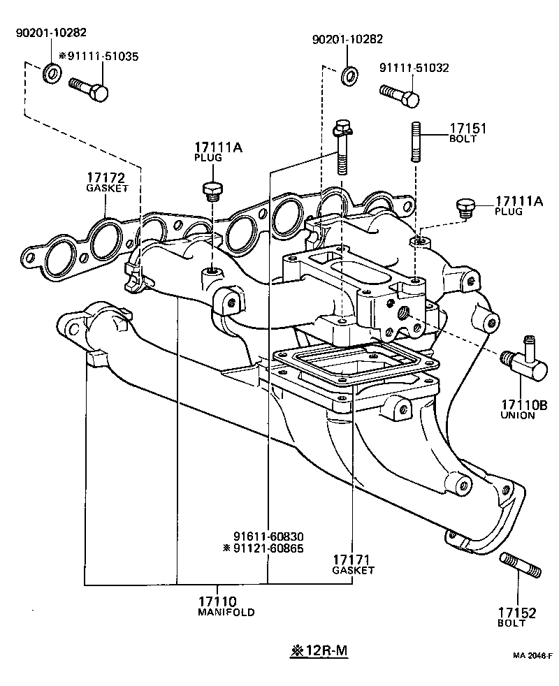 17172-32020 GASKET, MANIFOLD TO CYLINDER HEAD product image