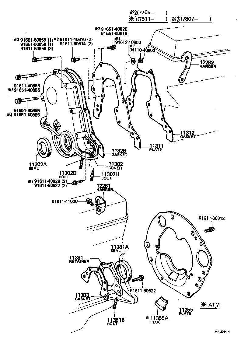 90116-08015 BOLT, STUD(FOR TIMING GEAR COVER) product image