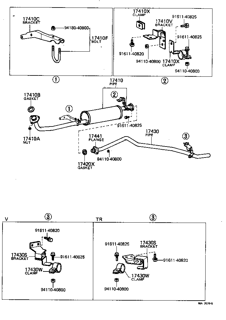 90170-10049 NUT, EXHAUST PIPE SET STUD BOLT product image