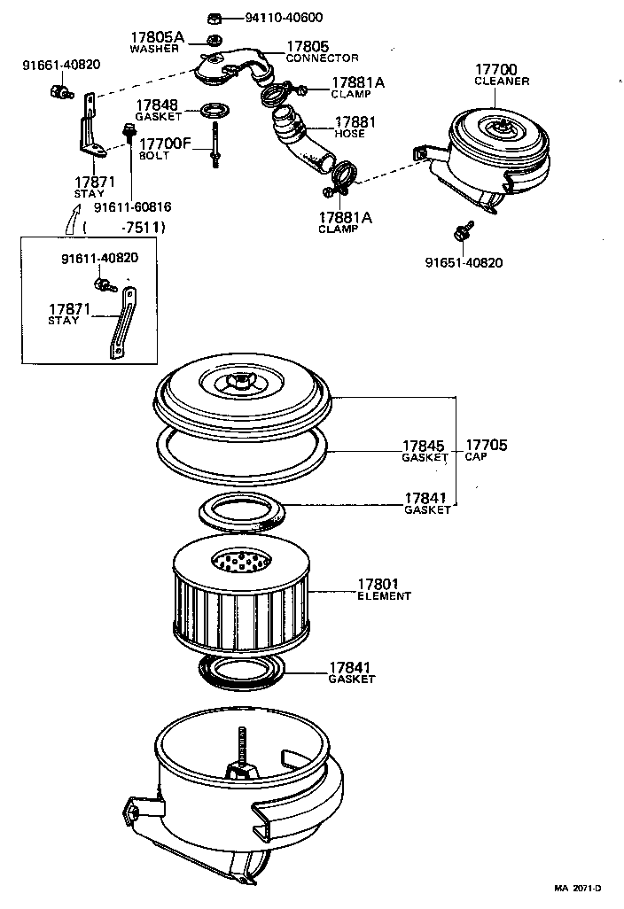 17841-24030 GASKET, FILTER ELEMENT product image