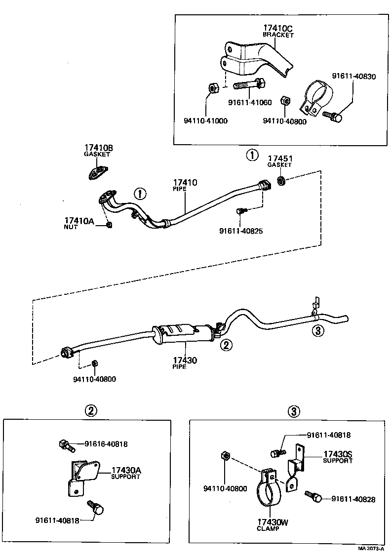 17410-11081 PIPE ASSY, EXHAUST, TAIL product image