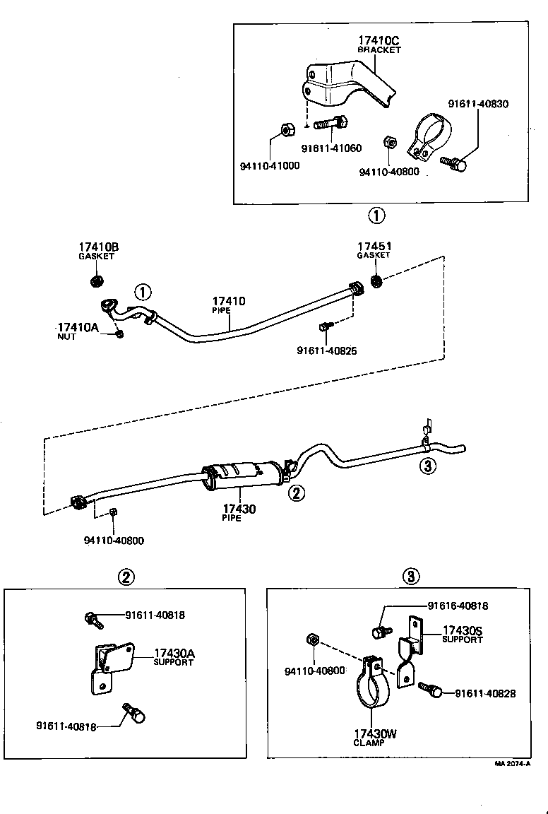 17430-12033 PIPE ASSY, EXHAUST, TAIL product image