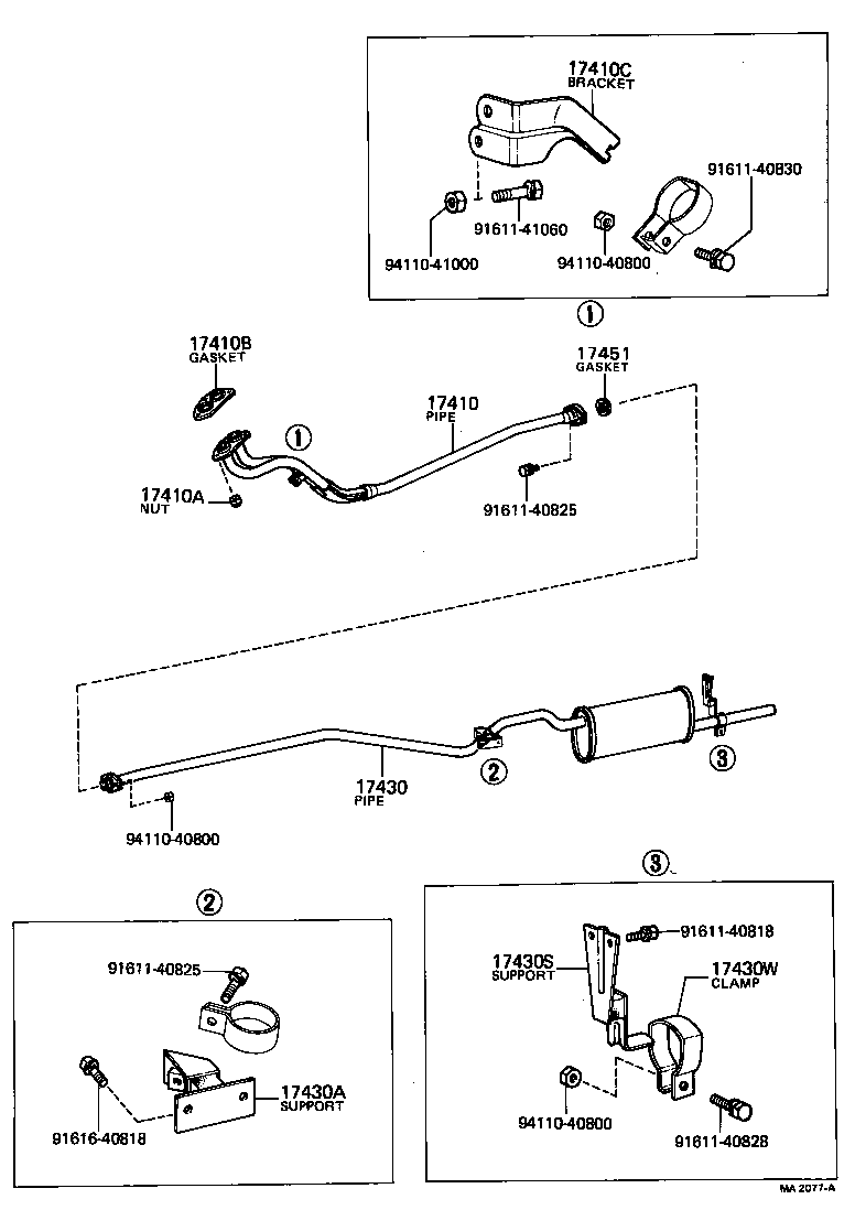 17430-12033 PIPE ASSY, EXHAUST, TAIL product image
