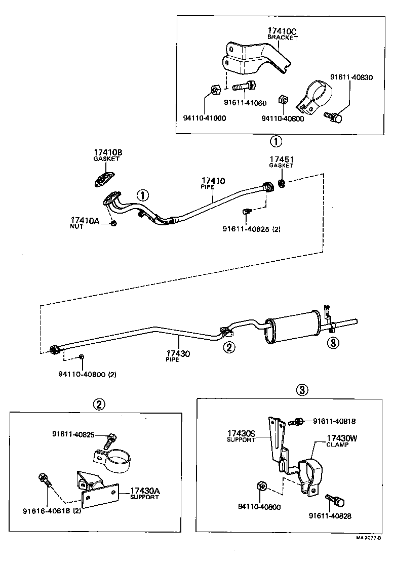 17410-11081 PIPE ASSY, EXHAUST, TAIL product image