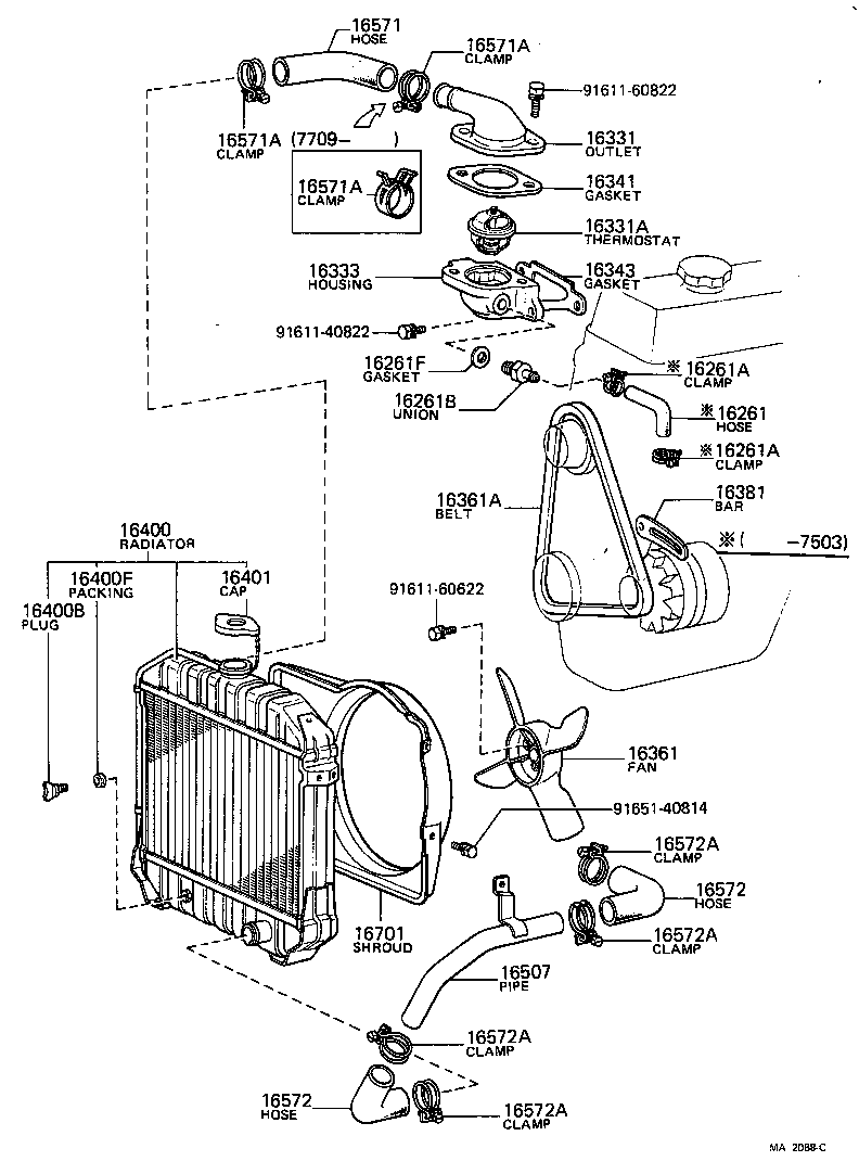 90916-01008 HOSE, RADIATOR, OUTLET product image