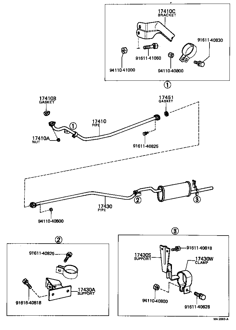 17430-12033 PIPE ASSY, EXHAUST, TAIL product image