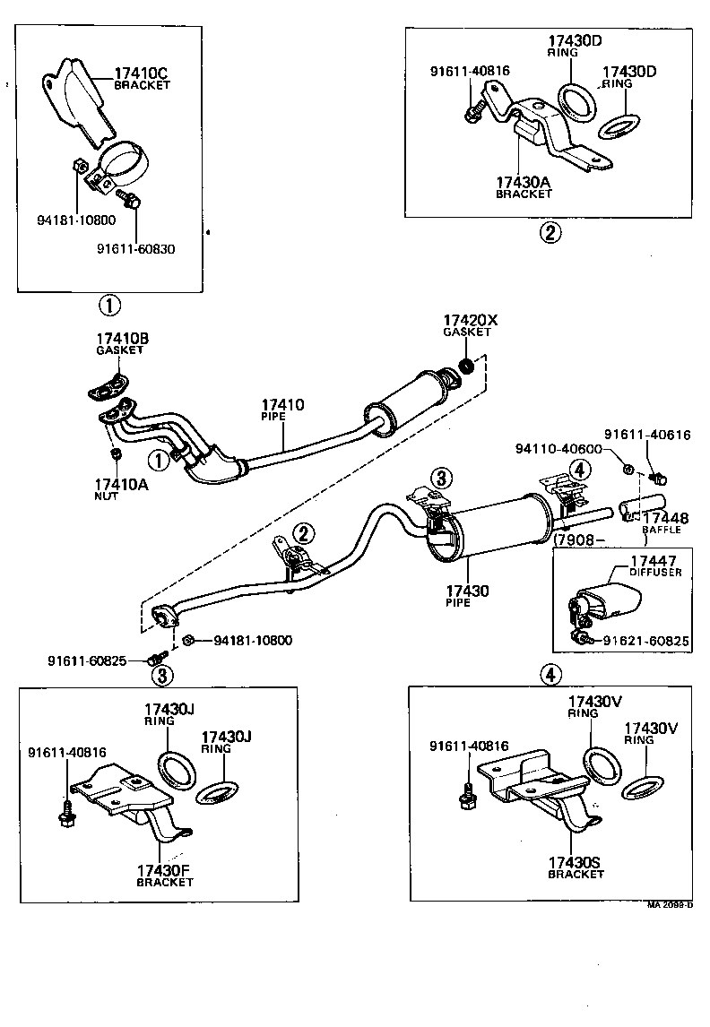 17565-41010 BOLT OR RING, EXHAUST TAIL PIPE (FOR FRONT) product image