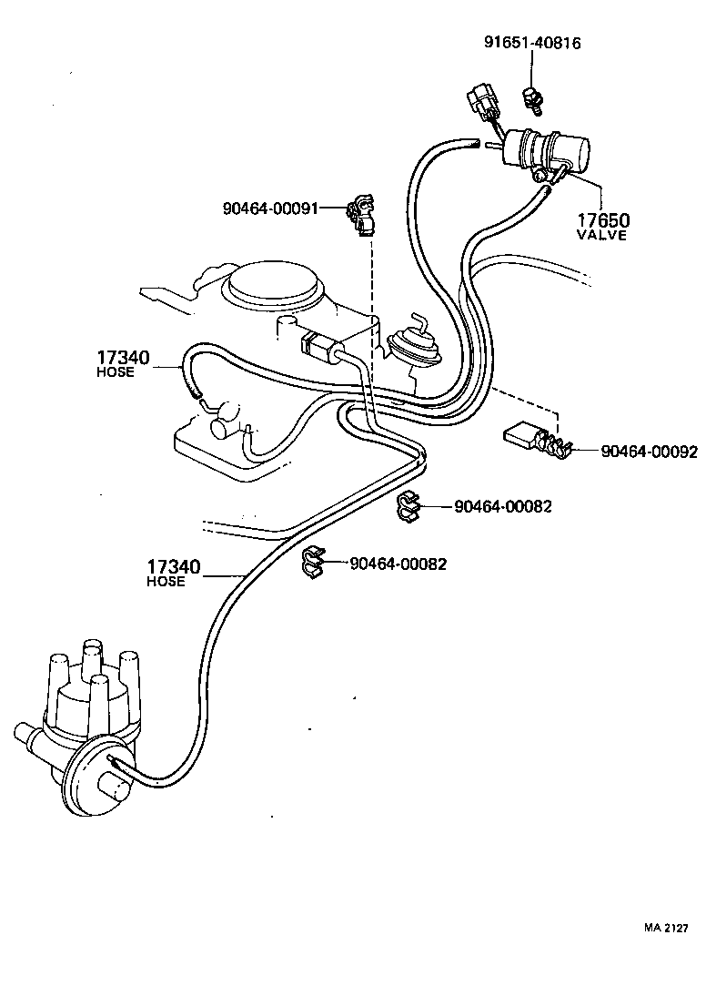17792-34090 PLATE, ENGINE VACUUM HOSE INFORMATION product image