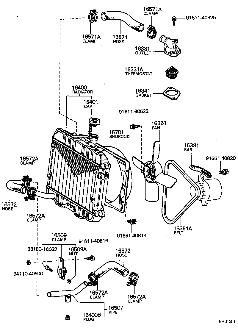 16381-48011 BAR, FAN BELT ADJUSTING product image
