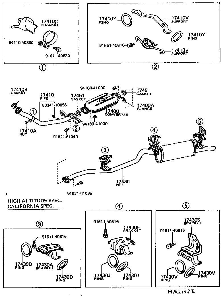 17430-26151 PIPE ASSY, EXHAUST, TAIL product image