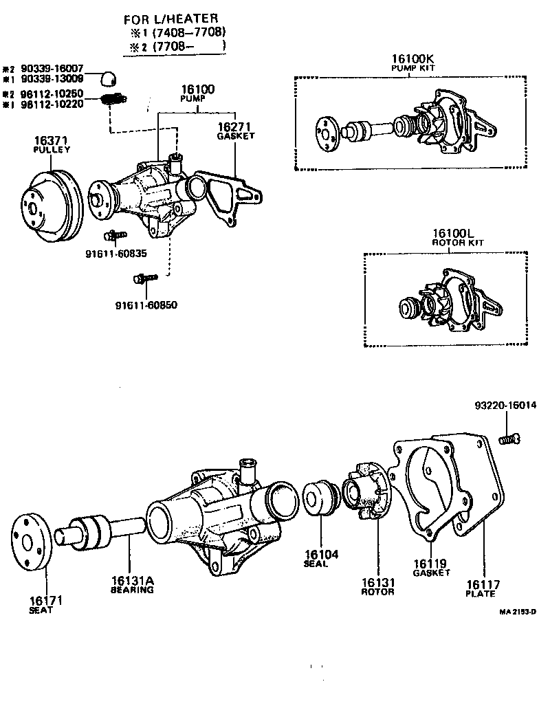 Toyota 04161-28010 PUMP KIT, WATER
