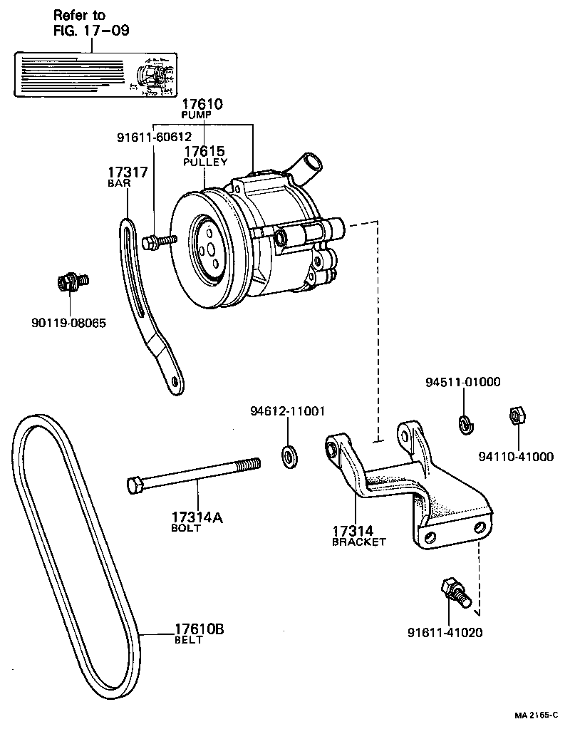 17317-24010 BAR, AIR PUMP ADJUSTING, NO.1 product image