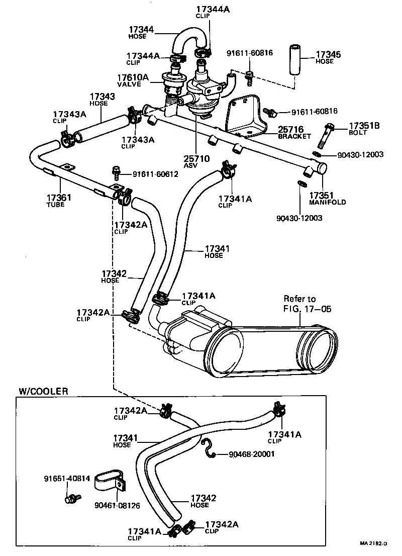 17342-24010 HOSE, NO.2(FOR AIR INJECTION SYSTEM) product image