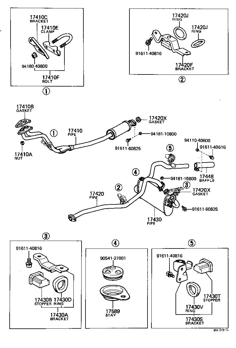 17565-41010 BOLT OR RING, EXHAUST TAIL PIPE (FOR FRONT) product image