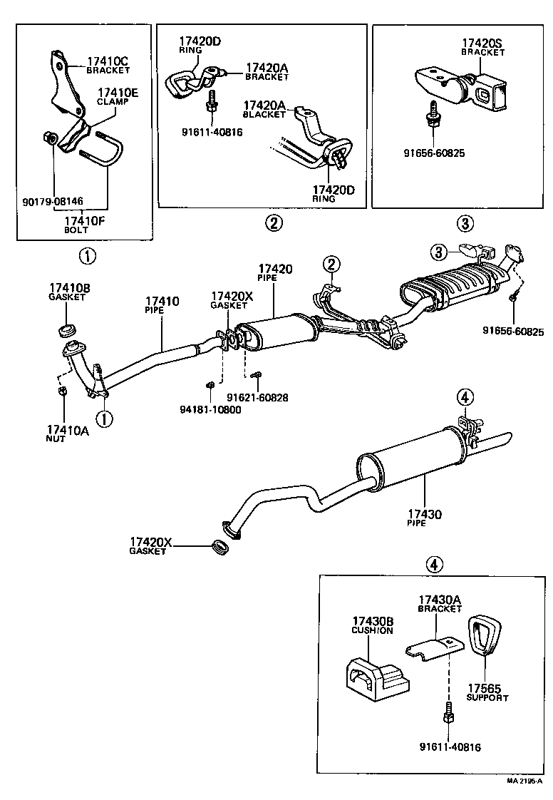 90118-10081 BOLT OR RING, EXHAUST PIPE FRONT (FOR CENTER) product image