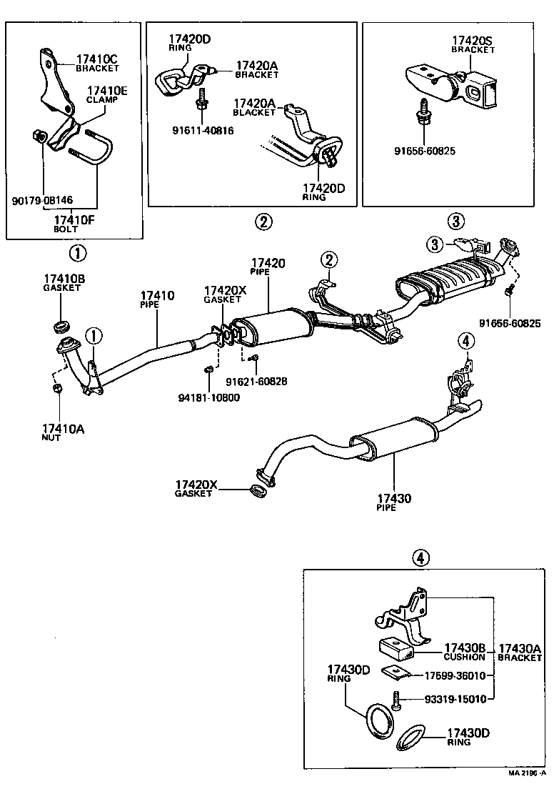 90118-10081 BOLT OR RING, EXHAUST PIPE FRONT (FOR CENTER) product image
