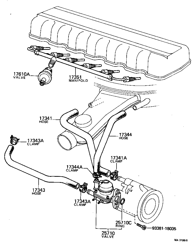 17344-45020 HOSE, NO.4(FOR AIR INJECTION SYSTEM) product image