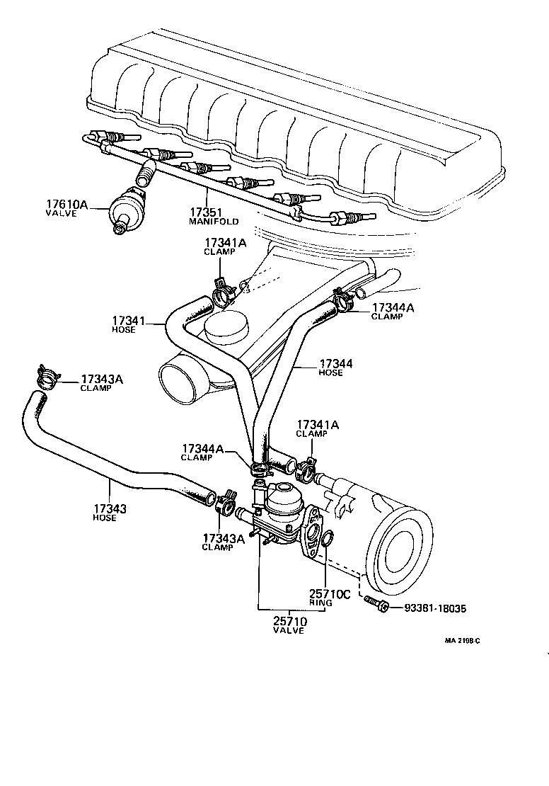 90917-10047 VALVE, CHECK(FOR AIR INJECTION SYSTEM) product image