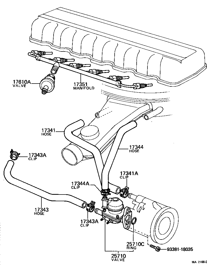17344-43020 HOSE, NO.4(FOR AIR INJECTION SYSTEM) product image