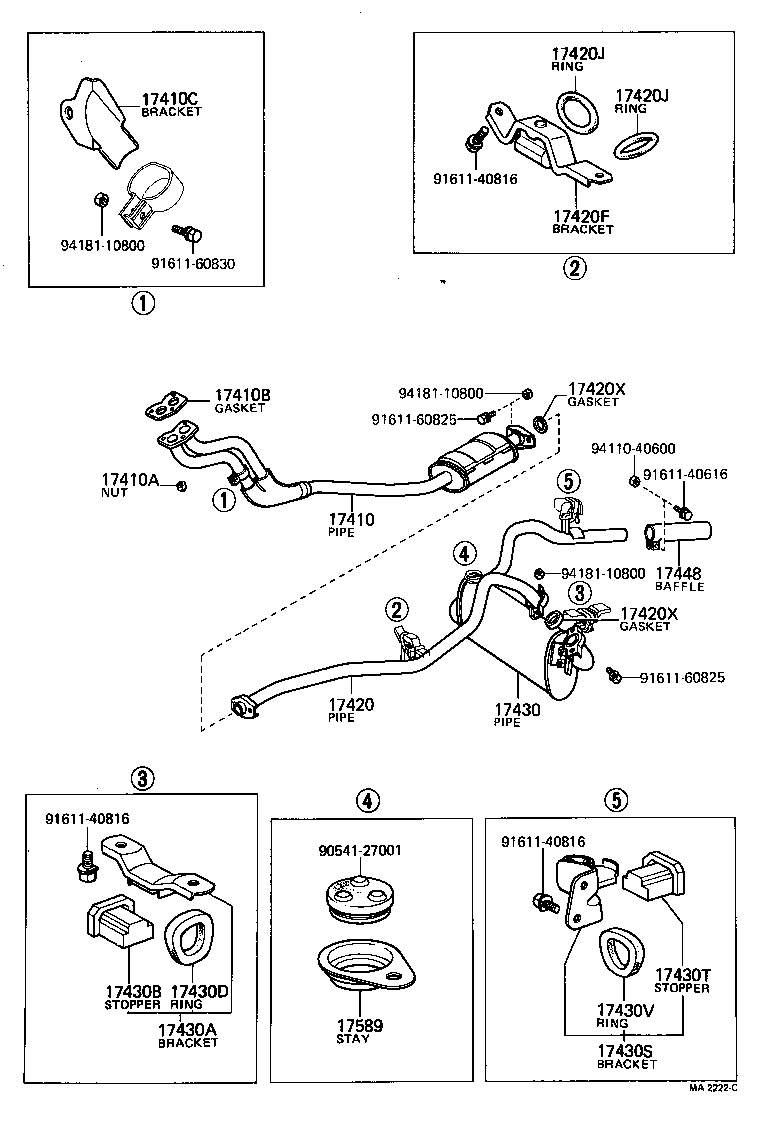 17565-41010 BOLT OR RING, EXHAUST TAIL PIPE (FOR FRONT) product image