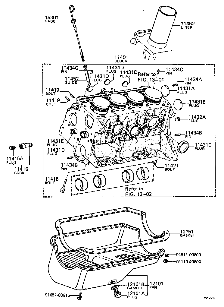 11401-29028 BLOCK SUB-ASSY, CYLINDER product image