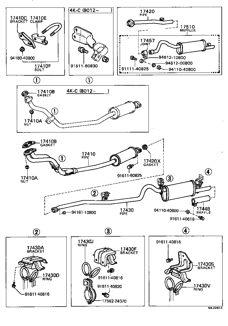 17565-41010 BOLT OR RING, EXHAUST TAIL PIPE (FOR FRONT) product image